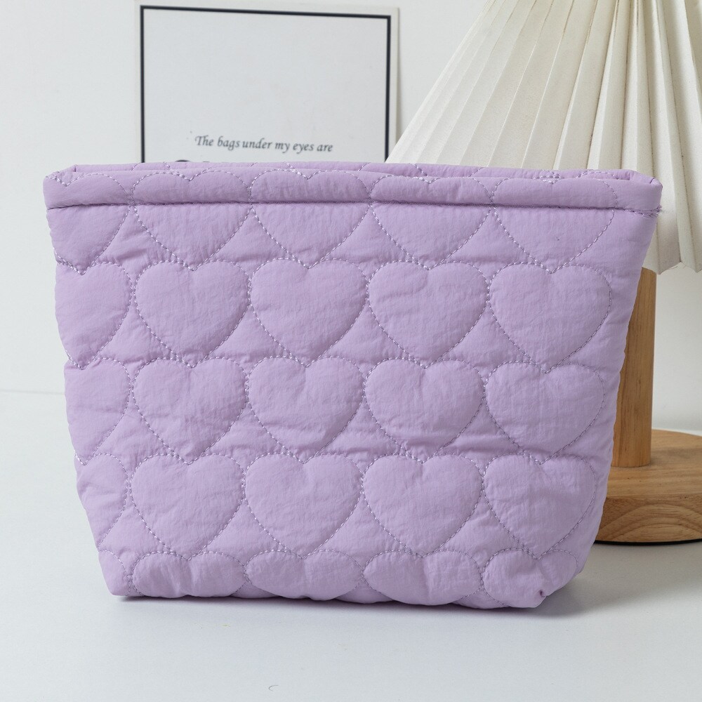 1 Piece Simple Series Cute Heart Polyester Women's Makeup Bags h5 